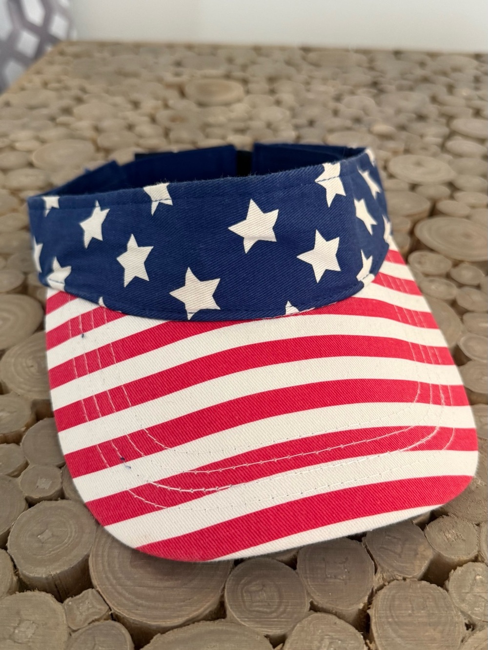 Vintage Men's Patriotic Visor - Blue, Red & White